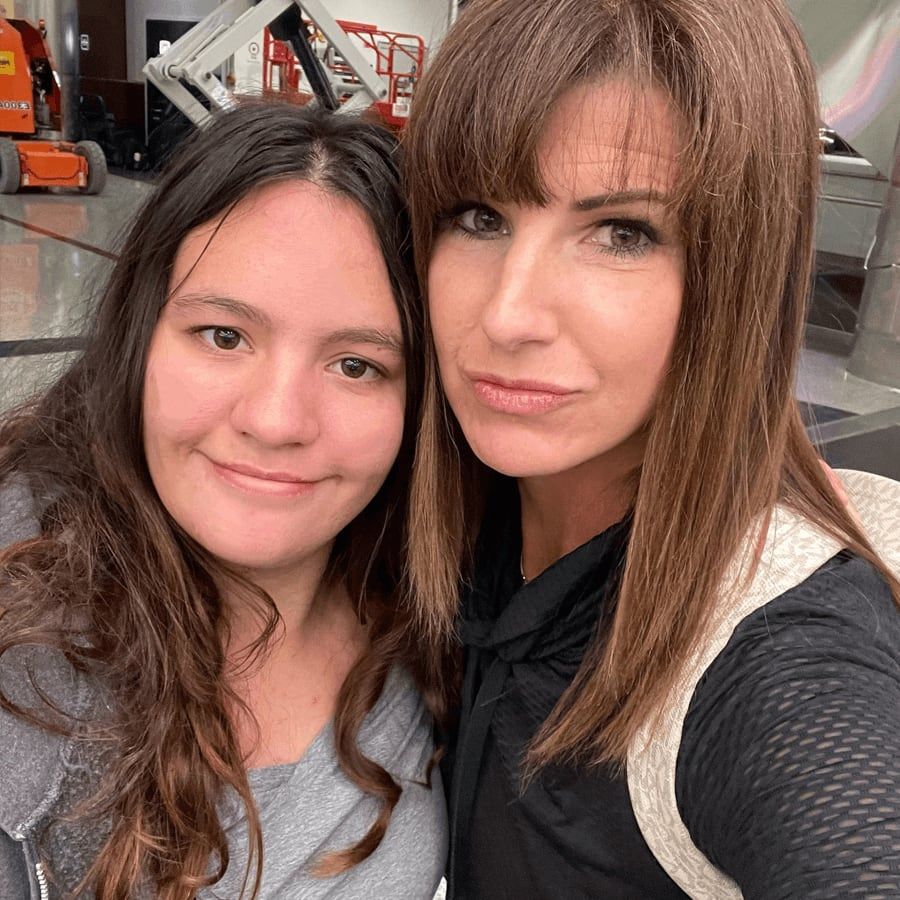 Suzanne Hobbs with her daughter Lillie, grown up.