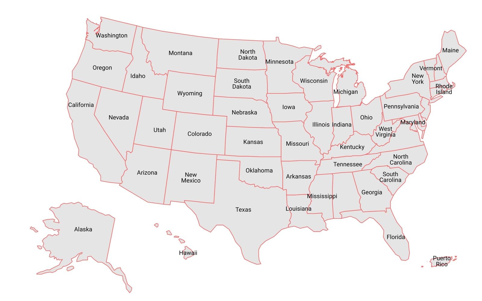 A map of the United States. Every state has a Safe Haven Law.