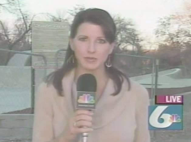 Suzanne Hobbs reporting live to camera for Channel 6 in Idaho Falls.